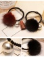 Lovely Beige Fuzzy Ball Decorated Tassel Hair Clip