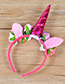 Trendy Pink Unicorn&flower Decorated Hair Hoop