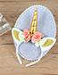 Trendy Gold Color Unicorn&flower Decorated Hair Hoop