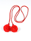 Fashion Red Fuzzy Balls Decorated Pure Color Waist Belt