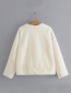 Fashion White Pure Color Decorated Long Sleeve Coat