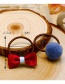 Lovely Navy+claret Red Bowknot&fuzzy Ball Decorated Hair Band(2pcs)