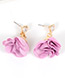 Fashion Purple Flower Decorated Simple Earrings