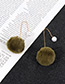 Fashion Khaki Fuzzy Balls Decorated Long Earrings