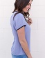 Trendy Purple Bandage Design Short Sleeves T-shirt