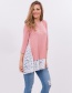 Trendy Pink Lace Design Three-quarter Sleeves T-shirt