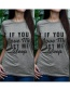 Trendy Gray Letter Pattern Decorated Simple T-shirt