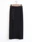 Trendy Black Pure Color Decorated Split Skirt
