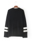 Trendy Black Flower Pattern Decorated Long Sleeves Sweater