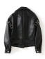 Trendy Black Rivet Decorated Pure Color Punk Coat