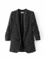 Trendy Black Dots Pattern Decorated Long Sleeves Coat