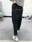 Trendy Black Patchwork Design Knitted Haren Pants