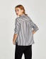 Trendy Gray Stripe Pattern Decorated Long Sleeves Shirts