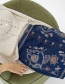 Trendy Blue Embroidery Flower Decorated Simple Skirt