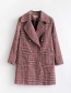 Trendy Red Grid Pattern Decorated Long Sleeves Coat