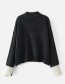 Trendy Black Round Neckline Design Long Sleeves Sweater