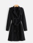 Trendy Black Pure Color Decorated Long Sleeves Coat