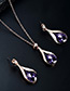 Fashion Purple Water Drop Shape Design Jewelry Sets