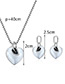 Fashion Silver Color Heart Shape Design Pure Color Jewelry Sets