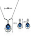 Fashion Blue Water Drop Shape Design Jewelry Sets