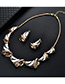 Fashion Gold Color Scrolls Shape Decorated Pure Color Jewelry Sets