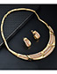 Fashion Gold Color Geometric Shape Design Pure Color Jewelry Sets