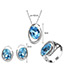 Fashion Blue Geometric Shape Design Hollow Out Jewelry Sets