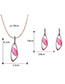 Fashion Gold Color+plum Red Oval Shape Design Hollow Out Jewelry Sets