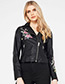 Fashion Black Butterfly Pattern Decorated Embroidery Jacket