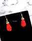 Fashion Plum Red Water Drop Shape Decorated Earrings