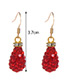 Fashion Plum Red Water Drop Shape Decorated Earrings