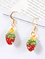 Fashion White Strawberry Pendant Decorated Earrings