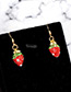 Fashion Red Strawberry Pendant Decorated Earrings