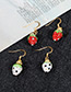 Fashion White Strawberry Pendant Decorated Earrings