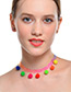 Trendy Blue Fuzz Ball Decorated Pure Color Choker