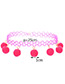 Trendy Plum Red Fuzzy Ball Decorated Pure Color Choker