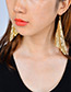 Trendy Gold Color Sequins Decorated Square Shape Earrings