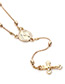 Trendy Gold Color Cross Shape Pendant Decorated Necklace