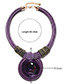 Exaggerated Purple Diamond Decorated Hand-woven Necklace