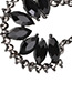 Exaggerated Black Sector Shape Decorated Long Earrings