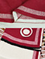 Trendy Red+white Color Matching Decorated Thicken Scarf