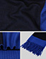 Trendy Navy Tassel Decorated Thicken Dual Use Scarf