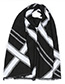 Trendy Black+white Color Matching Decorated Thicken Scarf