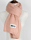 Trendy Pink Letter Pattern Decorated Knitting Thicken Scarf