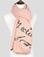 Trendy Pink Letter Pattern Decorated Thicken Dual Use Scarf