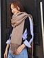 Trendy Olive Pure Color Decorated Tassel Design Scarf
