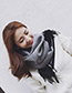 Trendy Gray+black Tassel Decorated Thicken Dual Use Scarf