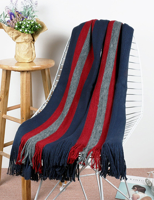 Fashion Claret Red Tassel Decorated Dual Use Scarf