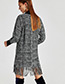 Fashion Gray Tassel Decorated Long Sleevs Dress