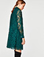 Fashion Green Pure Color Decorated Long Sleevs Dress